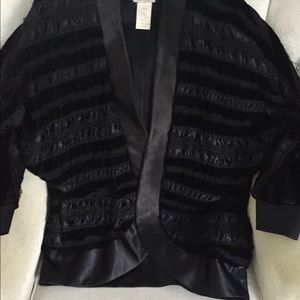 Vintage 1970’ s Black Velvet Ribbon Lace Bolero